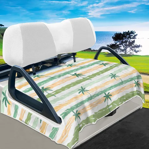 Miniatura 17 de YOKYHOM Fundas de asiento de carrito de golf para carritos de 2 y 4 pasajeros, manta suave de toalla de asiento que protege del calor, el frío