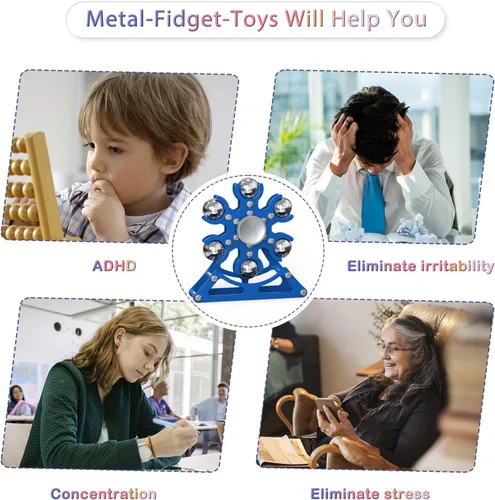 Miniatura 5 de Juguetes de escritorio-Fidget-Toys Norias-Fidget-Spinner: Spinner cinético de metal 4 minutos, juguete EDC, gadgets geniales para la escuela