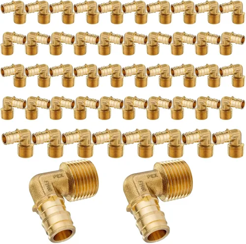 Miniatura 16 de Codo NPT macho de 1/2 x 1/2 pulgadas, accesorios de expansión PEX-A, para accesorios de manguera de tubería PEX, ASTM F1960 (PEX1960097)