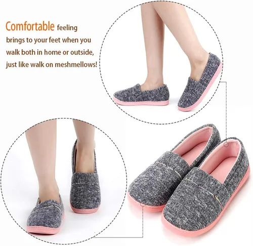 Miniatura 4 de Urbancolor Pantuflas de interior lavables con espalda cerrada para mujer, antideslizantes, transpirables, para el hogar