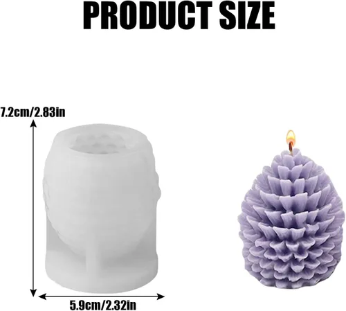 Miniatura 2 de Molde de vela de cono de pino de Navidad, moldes de resina en forma de piña 3D para hacer velas, moldes de silicona para aromaterapia, cera de Molde