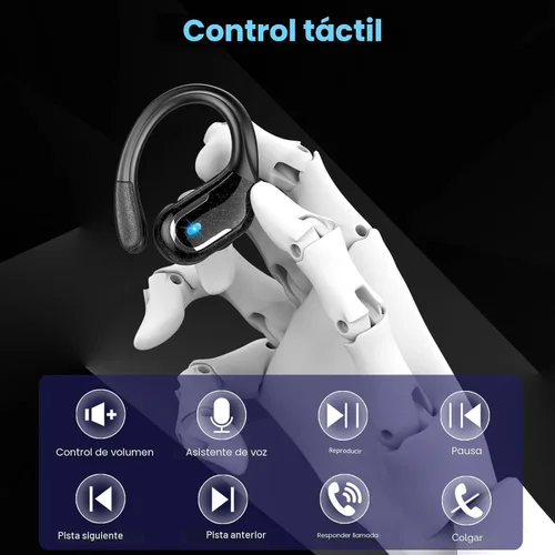 Miniatura 6 de Auricular Inalámbrico, Auriculares Bluetooth 5.4 de 75Hrs IP7 Impermeables para Deporte, Auriculares Inalámbricos para Correr con ENC Cancelación