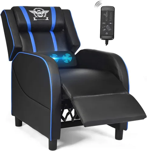 Miniatura 11 de POWERSTONE Silla reclinable para juegos, sillas reclinables para adultos, sofá ergonómico de cuero con reposapiés, soporte lumbar, reposacabezas
