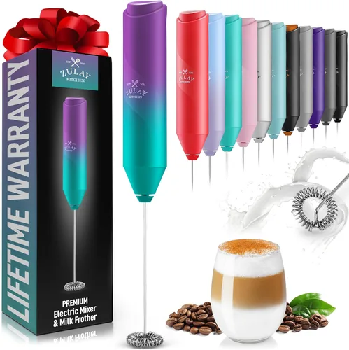 Miniatura 40 de Zulay Kitchen - Batidor eléctrico de mano para café, lattes, capuchinos, matcha y chocolate caliente, mezclador portátil para bebidas, accesorio