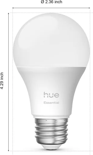 Miniatura 9 de Philips Hue Essential - Bombilla LED inteligente A19, ambiente blanco y color, base E26, 8.8W, 2200K-6500K, 800 lúmenes, regulable, funciona