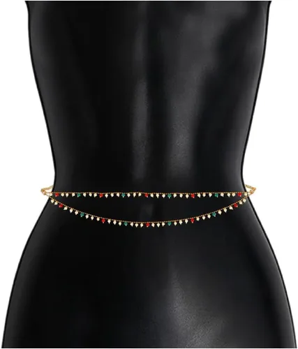 Miniatura 3 de Efulgenz Cinturón de cintura chapado en oro vintage de Bollywood indio, cadena para el vientre, joyería para el cuerpo nupcial, Cristal, No es una