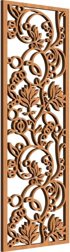 Caspian Paneles de pared de madera con calado decorativo perforado, 9 3/8 pulgadas de ancho x 24 3/8 pulgadas de alto x 1/4 de alto, cereza