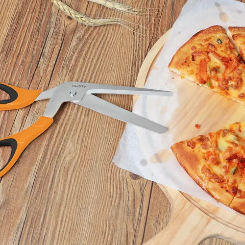 Miniatura 7 de Asdirne Tijeras para pizza, cortador de pizza con hoja afilada de acero inoxidable de grado alimenticio y mango suave, tijeras de cocina