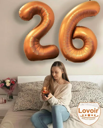 Miniatura 7 de Lovoir Globo naranja número 4 de 40 pulgadas, tamaño grande, de papel de aluminio de mylar de aluminio de Mylar de color amarillo azafrán