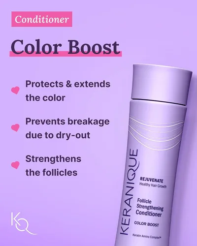 Miniatura 4 de Keranique Juego de champú y acondicionador tratado con suero para el cabello folículo potenciador - Juego de refuerzo de color enriquecido