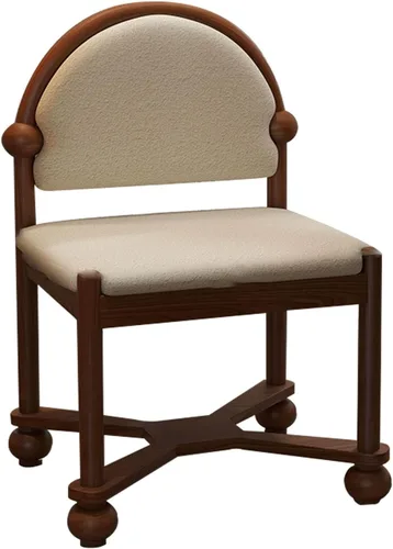 Miniatura 13 de JKGHK Sillas de comedor de madera, sillas de cocina para el hogar, silla auxiliar de cocina tapizada de tela, respaldo curvado retro, silla de sala