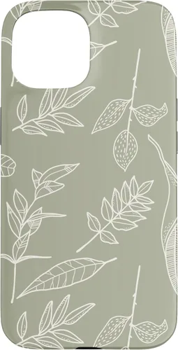 Miniatura 6 de Funda verde salvia para iPhone 13 Pro Max con diseño de hojas botánicas