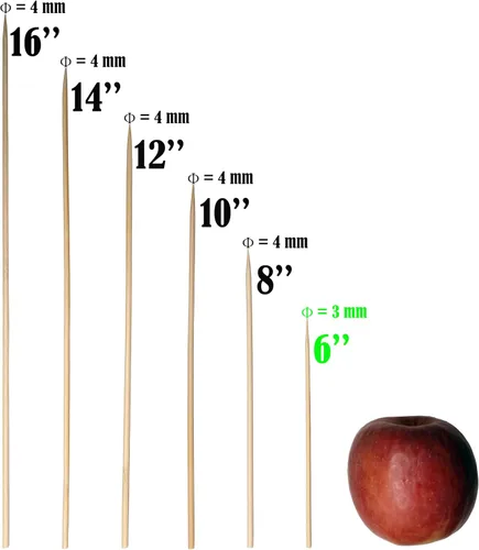 Miniatura 2 de Brochetas de bambú de 6 pulgadas para barbacoa, aperitivo, fruta, cóctel, kebab, kabob, parrilla, fuente de chocolate, cocina, manualidades