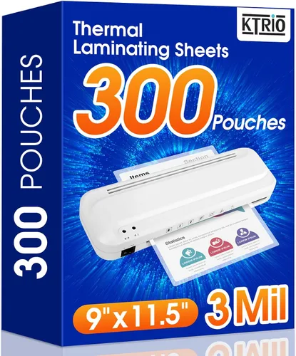 Miniatura 10 de KTRIO Paquete de 200 hojas de laminación, capacidad para 8.5 x 11 pulgadas, 3 bolsas de laminación térmica milimétricas, 9 x 11.5 hojas laminadas