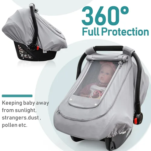 Miniatura 7 de Funda de asiento de automóvil para bebé para verano/primavera, funda de asiento de automóvil 100% algodón orgánico para bebés, cubierta de asiento