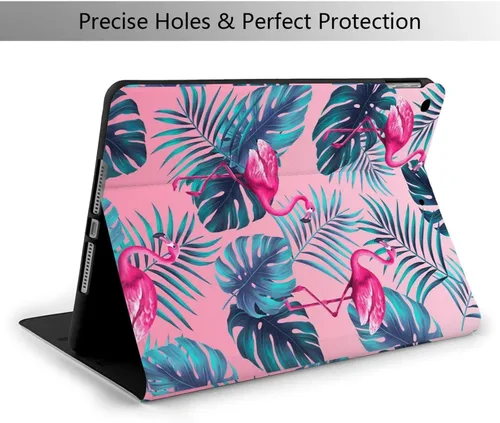 Miniatura 2 de Funda de flamenco rosa para iPad de 10.2 pulgadas, iPad 7ª/8ª/9ª generación, funda de piel sintética premium, con función de encendido automático a