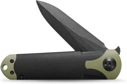 Miniatura 4 de Sitivien ST158 - Cuchillo de bolsillo plegable, chapado en titanio, hoja de acero DC53 lavado a la piedra negra con mango G10, cuchillo