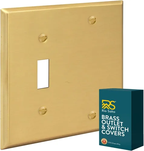 Miniatura 21 de Rio Salto BRASS - Cubierta de pared de metal dorado para toma de corriente o interruptor de luz, placa de pared resistente a la corrosión, cubierta