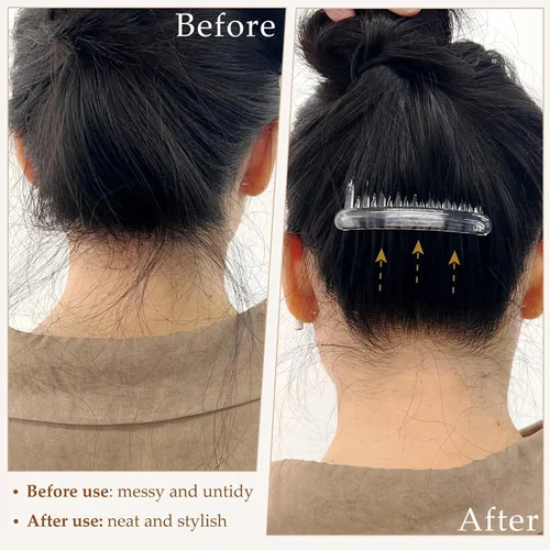 Miniatura 4 de 12 peines laterales de plástico transparente para el cabello, accesorios elegantes y ligeros para peine de dientes