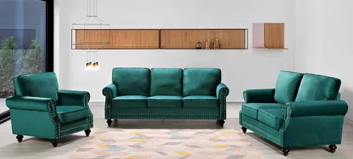Miniatura 13 de Container Furniture Direct Lotus - Sofá biplaza tapizado de terciopelo moderno de mediados de siglo, con brazos enrollados, color beige