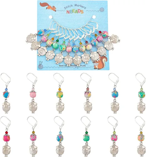 Miniatura 20 de NBEADS 2 Piezas 2 Estilos Cadenas Contador de Filas con Dijes de Abejas, Marcadores de Puntos con Números 0~9 Cuentas Acrílicas Dijes Marcadores