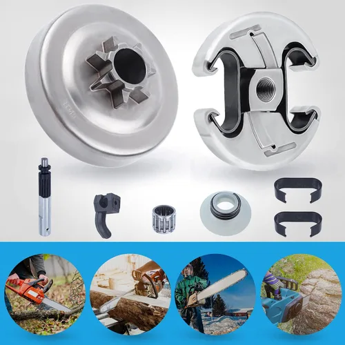 Miniatura 4 de Adefol . Kit de 8 tambor de embrague 7T de 325 pulgadas para motosierra Husqvarna 340 345 350 445 450, kit de tambor de embrague 345 con bomba