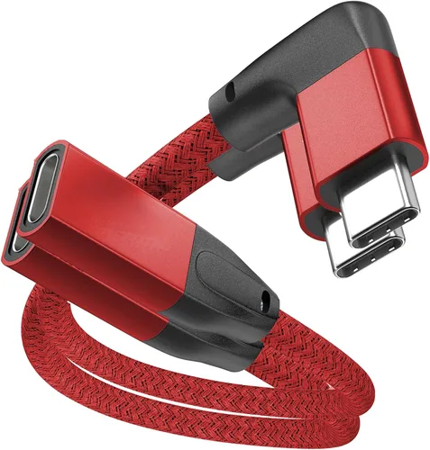Miniatura 20 de UseBean Cable de extensión USB C en ángulo recto de 0.6 pies, 90 grados USB-C 3.2 Gen 2 20Gbps macho a hembra tipo C 4K cable extensor de video