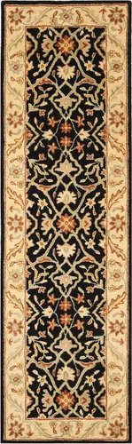 SAFAVIEH colección Antiquity - Alfombra de pasillo, 2.3 x 10 pies, negra, hecha a mano, estilo tradicional oriental de lana, ideal para áreas de