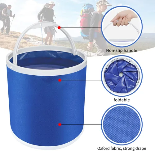 Miniatura 4 de Homelove Cubo de pesca plegable para campamento, contenedor de agua duradero de 11 L (2.9 galones), para lavado de autos, navegación u otras