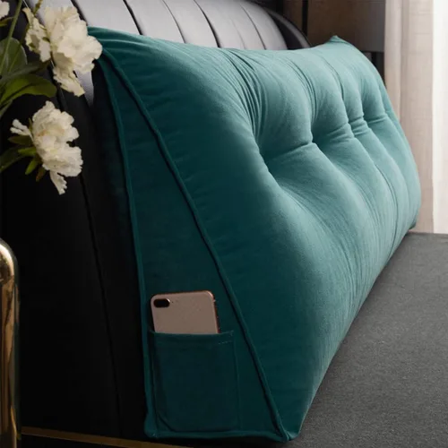 Miniatura 9 de Almohada triangular para cabecero, cojín triangular de color sólido, almohada de descanso en cama, almohada extraíble con soporte de cuña grande