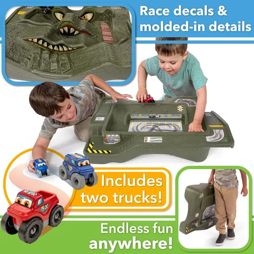 Miniatura 4 de Título: Mesa de Pista de Carreras de Coches Simplay3 Monster City Extreme Wheels - Mesa de Juego Portátil de 2 Lados para Niños con 2 Camiones