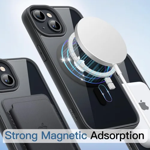 Miniatura 4 de JETech Funda magnética para iPhone 13 mini de 5.4 pulgadas, compatible con MagSafe, a prueba de golpes, marco de TPU mate de color sólido, parte