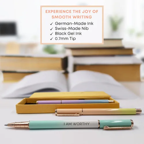 Miniatura 2 de MESMOS Juego de 3 bolígrafos de punta fina de 0.7mm con tinta de gel, juego de bolígrafos elegante para mujeres, regalos inspiradores para mujeres