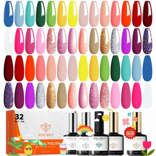 Miniatura 27 de Modelones Kit de estampado de uñas a cuadros de 16 piezas, sello de punta francesa, esmalte de gel de pintura blanca y negra, a prueba de polvo