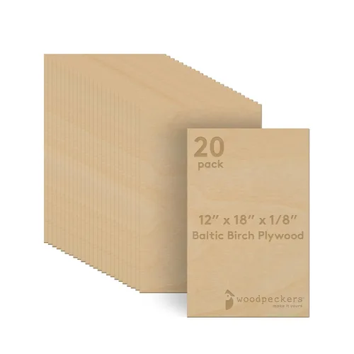 Miniatura 17 de 6 mm de madera contrachapada de abedul báltico 1/4 x 12 x 16 Pulgadas, Caja de 6 hojas de madera de grado B/BB, más fuerte que las hojas de tilo