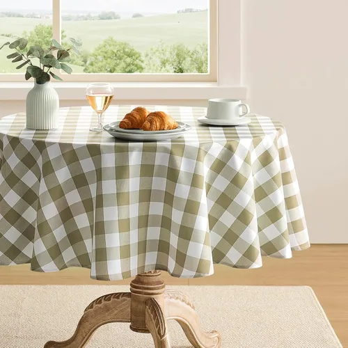 Miniatura 16 de Mantel a cuadros rectangular de gingham, impermeable, sin arrugas, manteles de búfalo a cuadros para mesa, lavables para comedor, fiestas y picnic