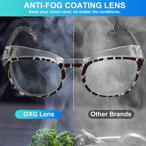 Miniatura 4 de OXG Z87.1+ - Paquete de 4 gafas de seguridad antivaho con estilo – Lentes de seguridad con bloqueo de luz azul para enfermeras