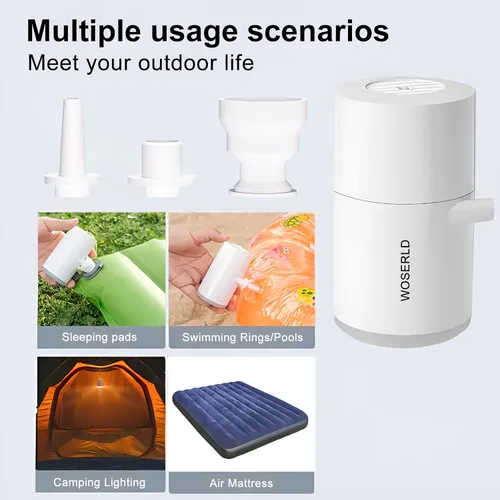 Miniatura 7 de Bomba de aire eléctrica al aire libre Luz de camping SOS Light Batería de litio de gran capacidad para balsa de aire cojín de aire Anillo de natación