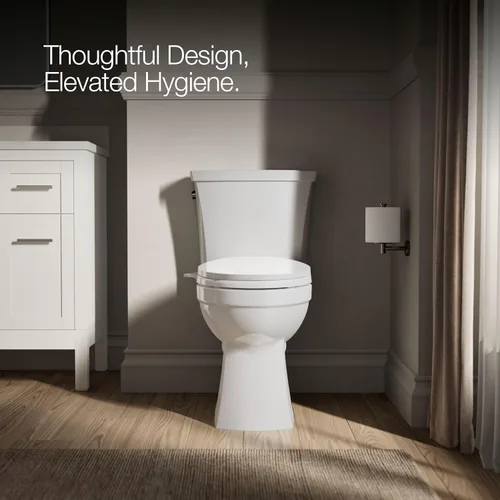 Miniatura 5 de Kohler PureWash M300 Asiento de Inodoro Bidé Manual Alargado, Mango Blanco, Tapa de Cierre Silencioso que Evita Golpes, Bidé de Inodoro, Fácil