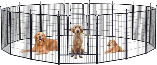 Miniatura 10 de Corralito portátil para perros, valla de ejercicio de metal resistente para mascotas, corral para interiores y exteriores, corral para mascotas
