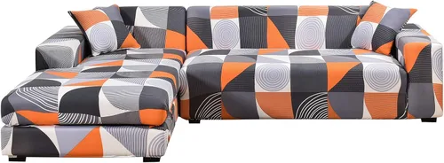Miniatura 32 de MIFXIN Fundas de sofá modulares en forma de L, 2 piezas, elásticas tipo L, para sofá o sillón, protector de muebles para sala de estar, mascotas