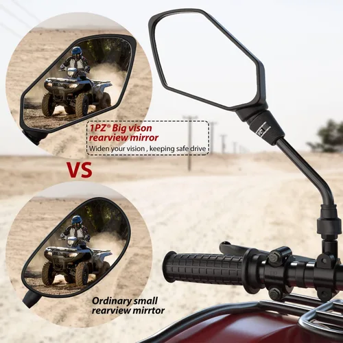 Miniatura 2 de 1PZ Espejos de motocicleta ATV con soporte de manillar de 7/8 pulgadas, compatible con motocicleta, scooter, ciclomotor, ATV, motos de nieve