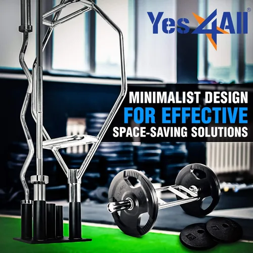 Miniatura 6 de Yes4All Estante de almacenamiento vertical, organizador de gimnasio en casa, estante para mancuernas y barras olímpicas de 2 pulgadas
