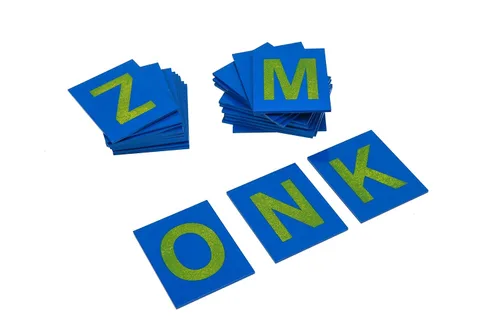 Miniatura 4 de Adena Montessori Letras de papel de lija en minúsculas y mayúsculas, material de aprendizaje para el desarrollo temprano del niño, juguete