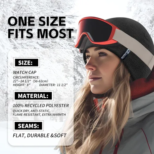 Miniatura 4 de Gorra táctica de forro polar para invierno, gorro cálido para múltiples estaciones, gorra de reloj militar, paquete de 2