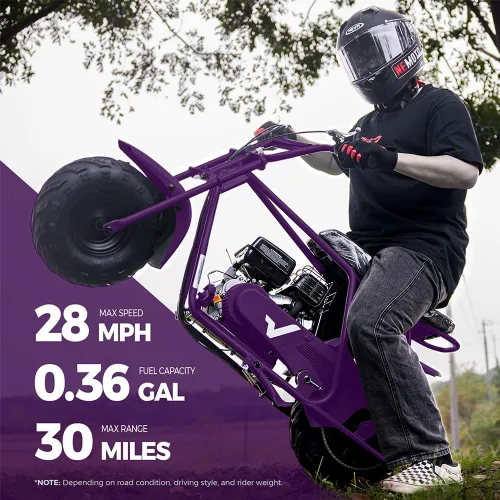 Miniatura 4 de FRP Mini Dirt Bike GMB100 Basic, nueva mini bicicleta de gasolina de 99 CC de 4 tiempos, 3 HP, todoterreno para adolescentes/adultos, sendero