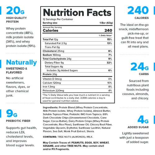Miniatura 2 de Legion Barra de proteína de masa de galletas con chispas de chocolate, barras de proteína de suero de leche 100% bajas en azúcar, altas en proteínas