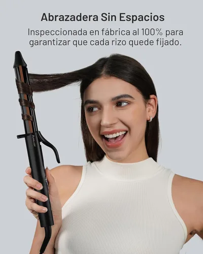 Miniatura 5 de ANNLARY Rizador de pelo de cerámica de titanio de 1 pulgada, rizador de pelo de calentamiento rápido con 8 ajustes de calor con pantalla LED