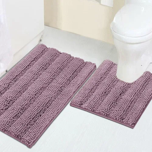 Miniatura 40 de Turquoize Alfombras de Baño de Chenilla Peludas Alfombra de Baño Antideslizante Gruesas Alfombras Peludas para Baño Chenilla Juego de Alfombra