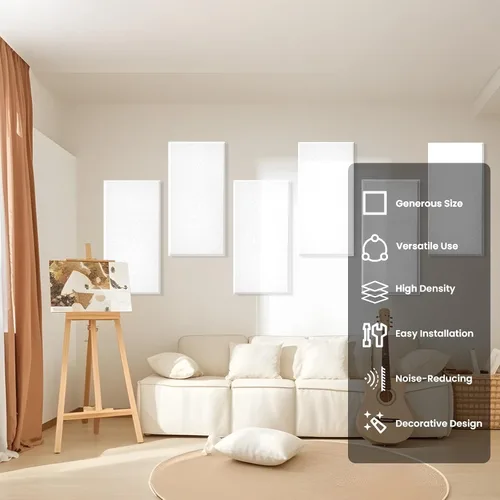 Miniatura 6 de 6 paneles acústicos, grandes paneles de pared insonorizados, paneles profesionales de fibra de vidrio que absorben el sonido, paneles de espuma a